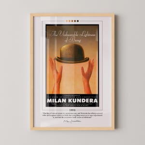 The Unbearable Lightness of Being Book Cover Poster | Milan Kundera, The Unbearable Lightness of Being Poster, Book Posters, Book Lover Gift