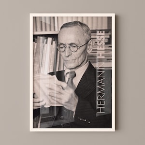 Hermann Hesse Poster Canvas Wall Art, Book Lover Gifts, Gifts for Readers, Bookish Gifts, Bookworm Gifts, Library Decor