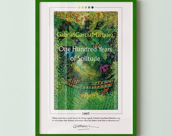 Póster de la portada del libro Cien años de soledad / Gabriel García Márquez, Póster de Cien años de soledad, Pósteres de libros, Impresión en lienzo