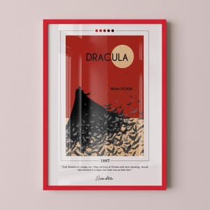 Dracula Book Cover Poster | Bram Stoker, Dracula Poster, Dracula Print, Book Posters, Canvas Print, Book Art, Book Lover Gift, Bookish Gifts