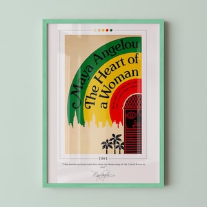 The Heart of a Woman Book Cover Poster | Maya Angelou, The Heart of a Woman Poster, Book Posters, Canvas Wall Art, Book Art, Book Lover Gift
