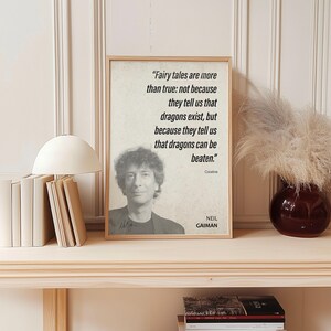 Neil Gaiman Quote Wall Art | Coraline Quote Poster, Quote Print, Quote Art, Book Quote, Canvas Wall Art, Book Lover Gift image 5
