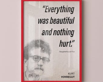 Kurt Vonnegut Quote Wall Art | Slaughterhouse Five Quote Poster, Quote Print, Quote Art, Book Quote, Canvas Print, Book Lover Gift