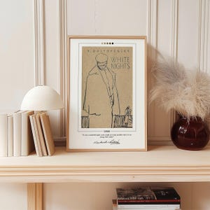White Nights Buch Cover Poster | Fyodor Dostojewski, Weiße Nächte Poster, Weiße Nächte Druck, Buch Poster, Leinwand Wandkunst, Geschenk für Buchliebhaber Bild 6