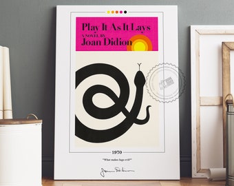 Play It as It Lays Book Cover Poster | Joan Didion, Play It as It Lays Poster, Book Posters, Book Art, Canvas Wall Art, Book Lover Gift