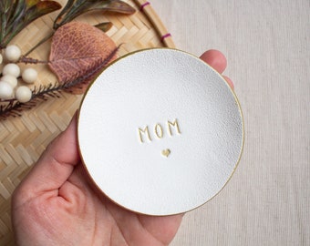 Personalized Gifts for Mom, Air-Dry Clay Ring Dish, Clay Trinket Dish, Jewelry Dish, Gifts for Mum, Mother's Day Gift