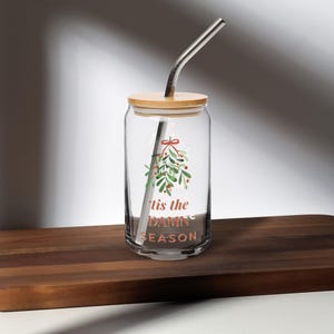 É a maldita temporada Copo em forma de lata, Copo de Natal, Artigos de vidro para festas, Copo de Natal para festas, Presente de Natal, Copo de vidro para latas