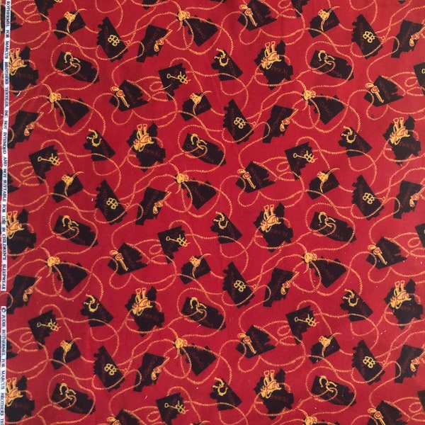 Judie Rothermel for Brothers Textiles, Red, Cowboys and the States 100% Cotton Flannel