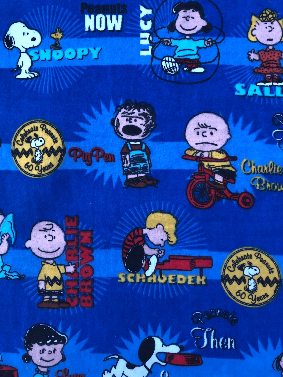 Charlie Brown Stripe Then and Now 2010 Peanuts Fabric-100% - Etsy