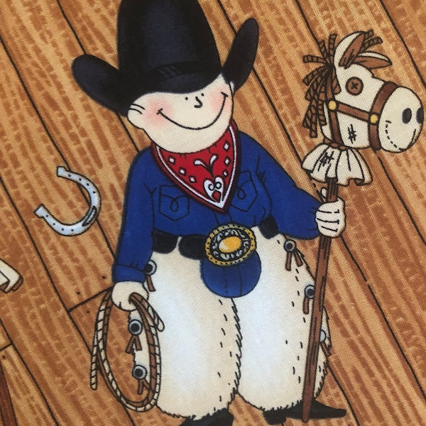 Timeless Treasures Fabrics, Cowboy Up! by Patrick Lose, Western Children's Cowboy Fabric