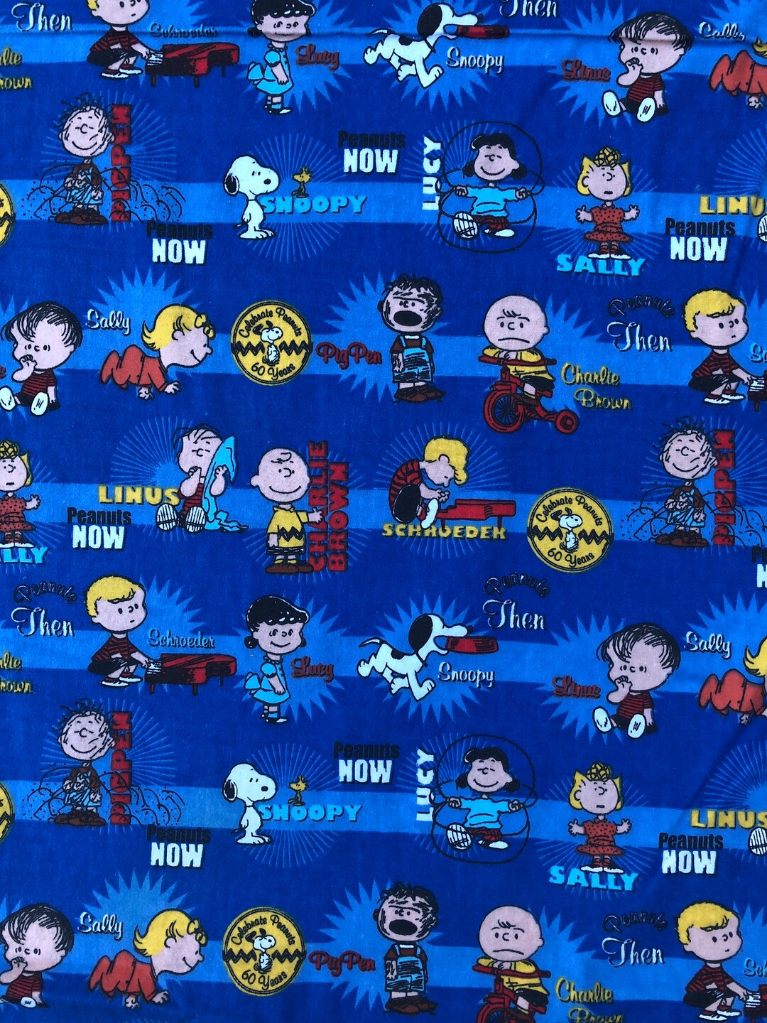 Charlie Brown Stripe Then and Now 2010 Peanuts Fabric-100% Cotton ...