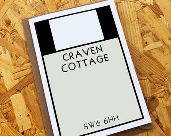 Fulham Monopoly Card, Craven Cottage Birthday Card, Blank Inside (A6/A5)