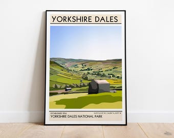 Yorkshire Dales Art Print / Yorkshire Print / Travel Poster / Yorkshire Three Peaks / Yorkshire Dales Print / Railway Poster / A5 A4 A3