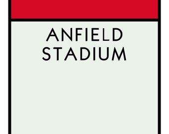 Liverpool FC Monopoly Card, Anfield Stadium Birthday Card, Blank Inside (A6/A5)