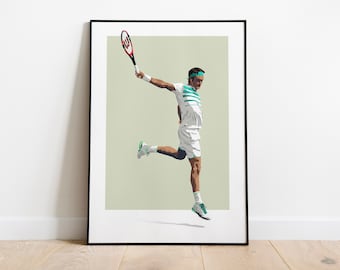 Roger Federer Poster / Tennis Icon / Legend Print Poster / Minimalist Federer Poster / Grand Slam Tennis Poster / A5 A4 A3