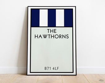 West Bromwich Albion Monopoly Wall Art / The Hawthorns Art Print / The Baggies Poster / Football Art Print / Football Gift