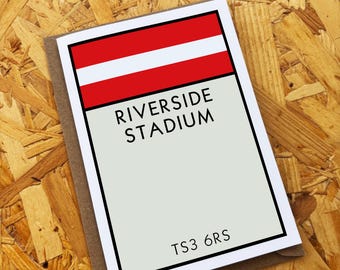 Middlesbrough Monopoly Card, Riverside Stadium Birthday Card, Blank Inside (A6/A5)