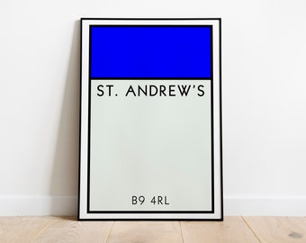 Birmingham City Monopoly Wall Art / St Andrew's Art Print / Birmingham City Poster / The Blues Poster / Football Art Print / Football Gift