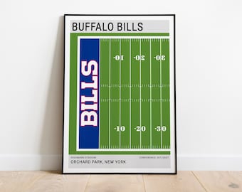 Arte mural de los Buffalo Bills / Impresión artística del estadio de los Buffalo Bills / Impresión artística de fútbol americano / Regalo para fanáticos de la NFL / Póster del estadio de la NFL