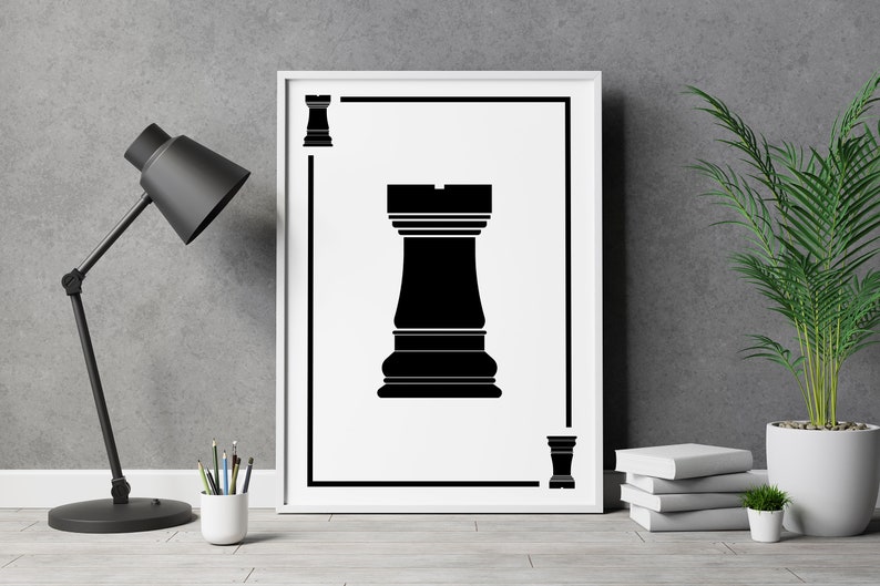 Cool Chess Rook Chess Rook Wall Art / Chess Piece Poster /unique Gift for Chess ...