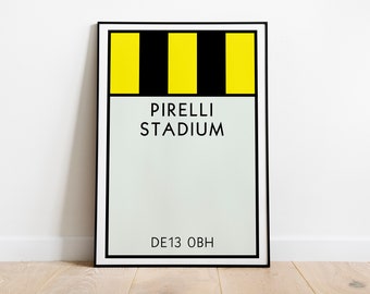 Póster de Monopoly de Burton Albion / Impresión artística del estadio Pirelli / Póster de Burton Albion / Póster de los Brewers / Impresión artística de fútbol / Regalo de fútbol