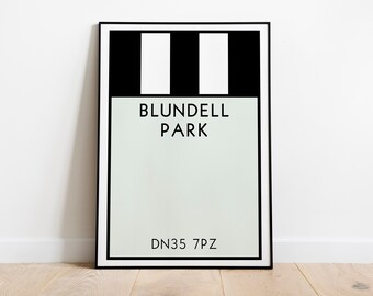 Grimsby Town Monopoly Wall Art / Blundell Park Art Print / Grimsby Town Poster / The Mariners Poster / Football Art Print / Football Gift