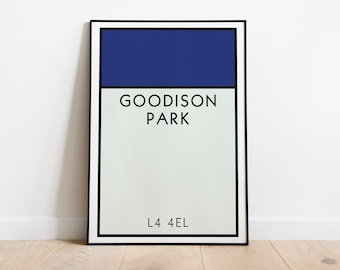 Everton FC Monopoly Wall Art / Goodison Park Stadium Print / Everton FC Poster / Everton Gift / Football Art Print / Football Gift