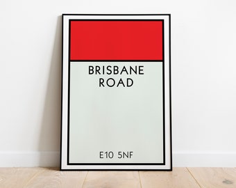 Leyton Orient Monopoly Wall Art / Brisbane Road Art Print / Leyton Orient Poster / Up the O's / Football Art Print / Football Gift