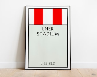 Arte mural de Monopoly de Lincoln City / Impresión artística del estadio de Lincoln City / Póster de Lincoln City / Impresión artística de fútbol / Regalo de fútbol