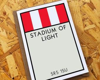 Sunderland Monopoly Card, Stadium Of Light Birthday Card, Blank Inside (A6/A5)