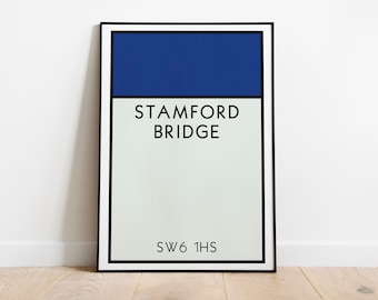 Arte mural del Monopoly del Chelsea / Lámina artística de Stamford Bridge / Póster del Chelsea FC / The Blues / Lámina artística de fútbol / Regalo de fútbol