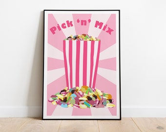 Pick n Mix Kitchen Wall Art Print / Sweet Treats Print / Kitchen Art Print / Art for Kitchen / Art for Dining Room / Gift Print