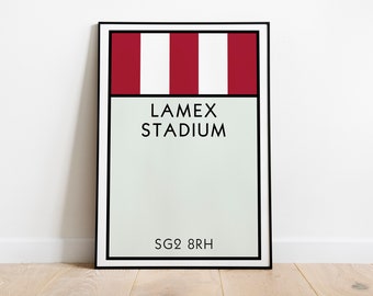 Stevenage Monopoly Wall Art / Stadium Art Print / Stevenage Poster / The Boro Poster / Football Art Print / Football Gift