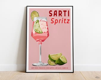 Sarti Spritz Art Print / Kitchen Wall Art / Art for Kitchen / Art for Dining Room / Cocktail Art Print / Graphic Art Print