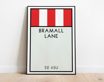 Sheffield Utd Monopoly Wall Art / Bramall Lane Art Print / Sheffield Utd Poster / The Blades / Football Art Print / Football Gift