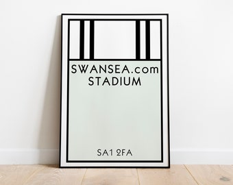 Póster de Swansea City, póster de The Swans, póster de fútbol, póster de fútbol, póster de estadio, póster de Swansea City, póster de The Swans, póster de fútbol, póster de fútbol, póster de fútbol