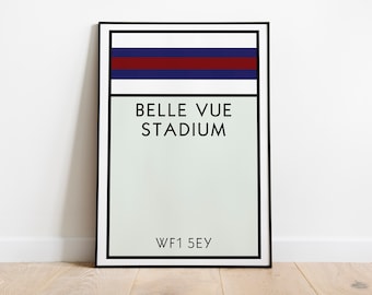 Arte mural de Monopoly de Wakefield Trinity / Impresión artística del estadio Belle Vue / Póster de Wakefield Trinity / Impresión artística de la liga de rugby