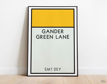 Sutton United Monopoly Wall Art / Sutton United Stadium Art Print / Sutton United Poster / Football Art Print / Football Gift
