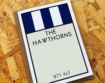 West Bromwich Albion Monopoly Card, The Hawthorns Birthday Card, Blank Inside (A6/A5)