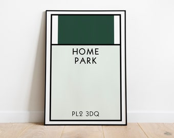Plymouth Argyle Monopoly Wall Art / Home Park Art Print / Plymouth Argyle Poster / The Pilgrims / Football Art Print / Football Gift