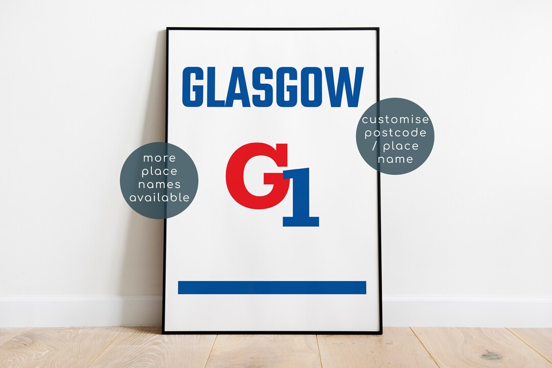 Glasgow Art Print / Glasgow Wall Art / Travel Art Print / Unique Gift / Customise / Kitchen Wall