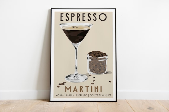 Espresso Martini Cocktail Art Print / Kitchen Wall Art / Art for Kitchen / Art for Dining Room / Cocktail Art Print / Graphic Art Print