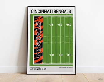 Cincinnati Bengals Wall Art / Cincinnati Bengals Stadium Art Print / American Football Art Print / NFL Fan Gift / NFL Stadium Poster