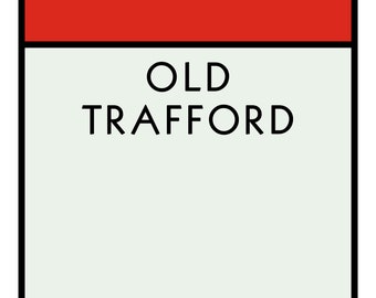 Manchester Utd Monopoly Card, Old Trafford Birthday Card, Blank Inside (A6/A5)