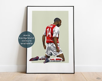 Lámina de celebración de Thierry Henry / Arte mural del Arsenal FC / Póster del Arsenal FC / Regalo de la AFC / Lámina de fútbol / Regalo de fútbol
