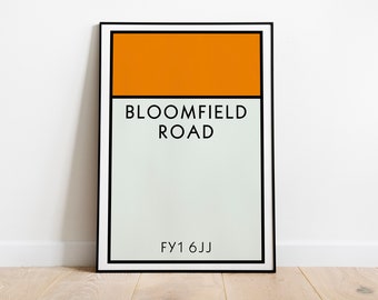 Blackpool Monopoly Wall Art / Bloomfield Road Art Print / The Seasiders / The Tangerines / Football Art Print / Football Gift