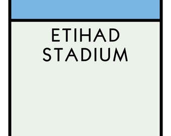Manchester City Monopoly Card, Etihad Stadium Birthday Card, Blank Inside (A6/A5)