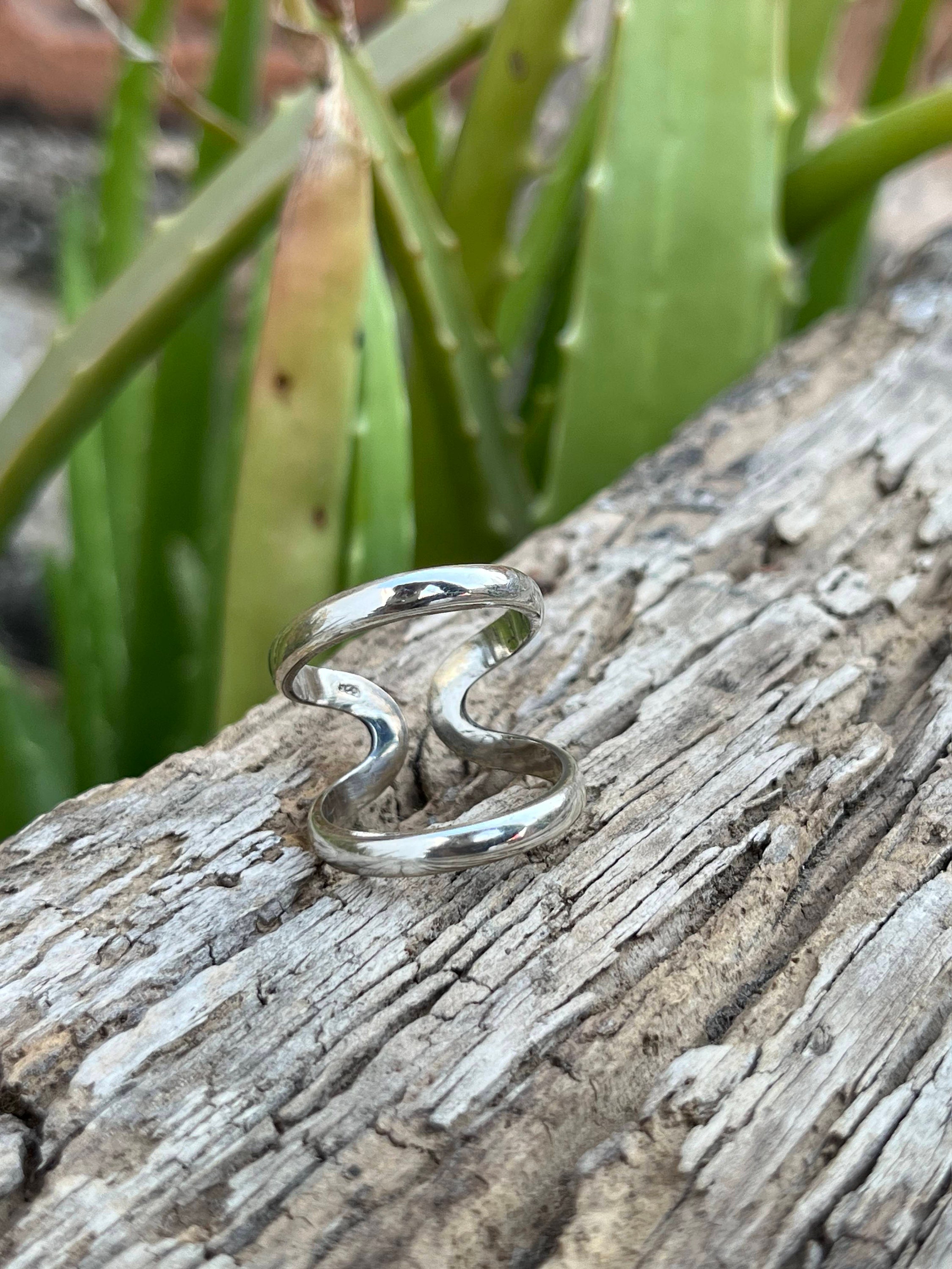 Adjustable Swan Splint Ring Sterling Silver Swan Splint Ring RA