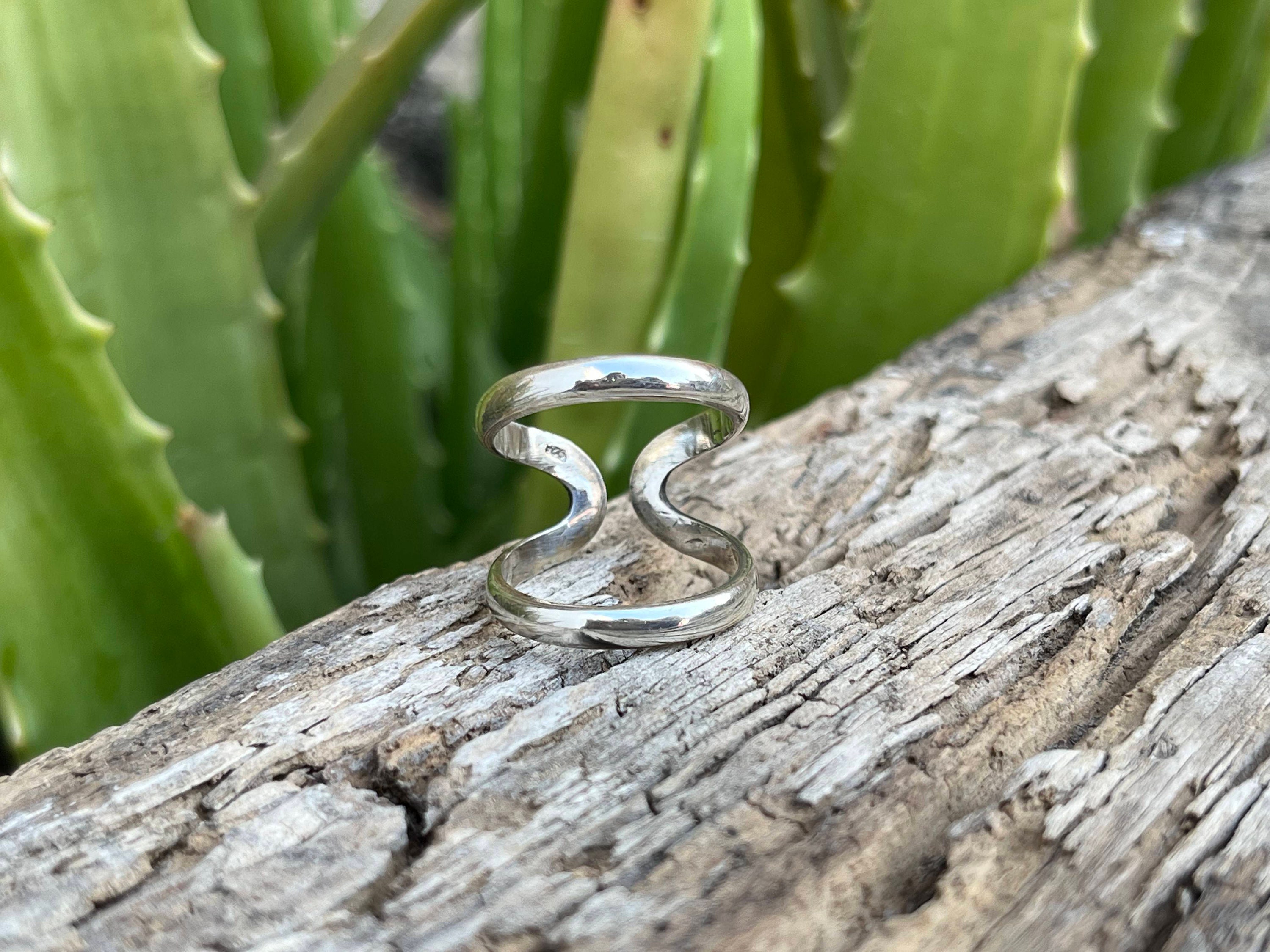 Adjustable Swan Splint Ring Sterling Silver Swan Splint Ring RA