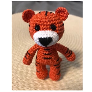 Tiger Crochet Toy, Orange Tiger Cuddly Doll, Kids Animal Soft Play Toy, Ginger Tiger Crochet Toy, Amigurumi Plushie Gift